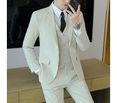 High-End Men's Wedding Suit 3-Piece Set Handsome Banquet Smart Casual Fashionable Three-Quarter Length Vest Trousers Four Season