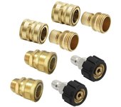 Kit de adaptadores para lavadora a presión, 8 Uds. M22 giratorio 3/8 de conexión rápida, 3/4 de liberación rápida