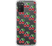 Tumundosmartphone Funda Silicona Antigolpes para Samsung Galaxy A02s diseño Cerezas Dibujos