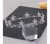 Shinning Baroque Star Headband for Women Double Layer Handmade Thin Hair Hoops with Hexagram Hairband Wedding Accessories
