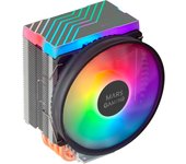 Mars Gaming MCPU44, Disipador CPU Dual ARGB, 4 Heatpipes 160W TDP, Ultra-silencioso PWM 110mm, Multisocket Universal con Soporte 1700, Disipador Gaming Negro