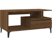 vidaXL Mesa de centro madera contrachapada 90x49x45 cm Blanco, Negro, Blanco brillante Mesita de Salón o Comedor o Auxiliar Mesa de Café Meuble Salón