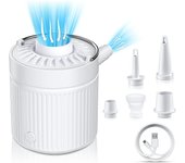 Portable Air Pump with 1600mAH Battery USB Rechargeable with Camping Light 5 Nozzles Air Pump-Quick Inflate Deflate for Air Mattress, Pool Toys, Floats, Air Bed, Swimming Ring, Vacuum Storage Bags