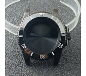 High-quality Silvery Black Case have inner ring 40.5mm watch men's case FIT NH34 NH35 NH36 movement Automtaic Watch Box