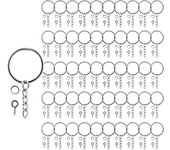 150 Piezas Anillas lavero, Cadena clave, Para hacer laveros, Ajustado PARAS LA Fabricación de Joyas y Manualidades(50 anillos curvos, 50 laveros Pequeños with Cadenas, 50 ojales para tornillos)