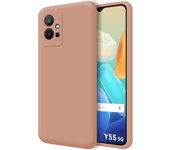 Funda Silicona Líquida Ultra Suave para Vivo Y55 5G color Rosa
