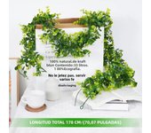 Artificial Silver Dollar Eucalyptus Decor Greenery Garland Leaves Eucalyptus Vines Plant Wall for Wedding Arch Faux Garland