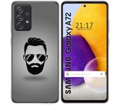 Tumundosmartphone Funda Gel Tpu para Samsung Galaxy A72 diseño Barba Dibujos