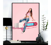 Modern Simple Wall Art Emilia Mernes mp3 Singer, HD Canvas Printed Poster, Home Living Room Bedroom Decorative Painting