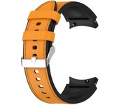 Silicone+Leather Strap For Samsung Galaxy Watch 6 5 Pro 40mm 44mm Band Watch6 4 Classic 47 43mm 46mm Replacement Correa Bracelet