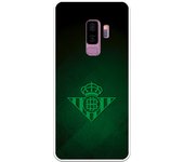 Funda original compatible con Samsung Galaxy S9 Plus - Real Betis Balompié Escudo verde sobre textura
