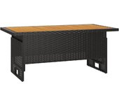 Mesa Jardín Negra 100x50x43/63 cm Madera Maciza Acacia y trinquete