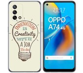 Tumundosmartphone Funda Gel Tpu para Oppo A74 4G diseño Creativity Dibujos