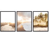 Set de 3 cuadros calidad premium con marco de madera - 30x40 cm o 50x70 cm - POSTER LAB