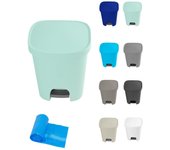 JARDIN202 - Cubo basura plástico Apertura con pedal 25 Litros | Cubo reciclar Mate 35x30x42 cm