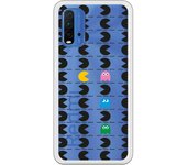 Funda compatible con Xiaomi Redmi 9T/Pocophone M3 - Patron Comecocos Negros Clear
