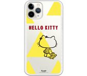 Funda original compatible con iPhone 11 Pro con un diseño de Hello Kitty triangulos amarillos