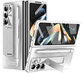 Plating Hinge with Pen 360 Full Screen Protector AG Matte Case for Samsung Galaxy Z Fold 6 5 4 3 5G Shockproof Kickstand Cover