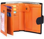 Cartera Hombre de cuero, Billetera with Bloqueador RFID, Cartera Vertical para Hombre with 19 Ranuraspara Tarjetas, 3 Ranuraspara Billetes, 1 Bolso para Monedaswith Bot N
