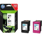 HP Pack de ahorro de 2 cartuchos de tinta original 301 negro/Tri-color