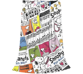 Peanuts Snoopy Music Blankets Fleece Textile Decor Cartoon Cute Portable Super Warm Throw Blanket for Home Office Quilt
