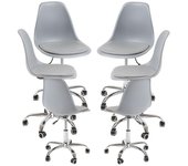 Pack 6 Sillas Dami Office - Gris claro