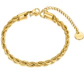 Lokaer Hiphop/Rock Titanium Stainless Steel Twist Chain Bracelets For Women Men Gold Plated Chain Party Bracelet Bangle B21138