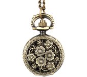 Creative Hollow Flower Shaped Quartz Pocket Watch With Sweater Necklace Jewelry Pocket Watch On Chain Student Gifts