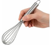 CHEFZOCO Batidor manual, Varillas de batir, Batidor de alambre, Mezclador manual, Batidor de cocina, Batidor de huevos, Apto para Mezclar, Revolver la Masa, Huevos, Longitud 20 cm, Acero inoxidable
