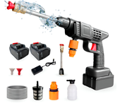 MAGIC SELECT Pistola de Alta Presión. Limpiador de Alta Presión Portátil 35Bar/500PSI y 1500mAh/300W y 2 Baterías 48V. Set de Pistola Hidrolimpiadora Inalámbrica, Recargable para Limpiar Coche, Terraza, Jardín.