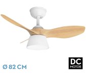 Ventilador de Techo FABRILAMP Cubico 36W 2680lm Blanco/Haya 3 Aspas 82D 3000K-4500K-6000K