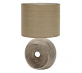 Fabrilamp - Sobremesa Ceramica Ea 1xe27 Beis Pantalla Beis 52x30x30 Cm