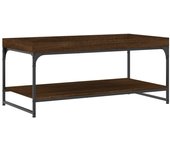vidaXL Mesa de centro madera de ingeniería 100x49x45 cm Negro, Roble Sonoma, Roble ahumado Mesita de Salón o Comedor o Auxiliar Mesa de Café Meuble Salón