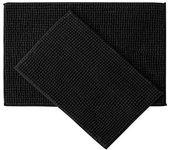 Juego de alfombras de baño de 2 piezas, juego de alfombrillas de baño de felpa de chenilla suave de secado rápido con respaldo de goma, juego de alfombras de baño absorbentes, alfombras de baño lavables para baño, blanco, 24 x 16 + 30 x 20