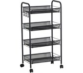Carrito Verdulero 4 Estantes Kitchen - Negro