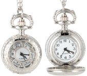 Vintage Hollow Pocket Watch Simplicity Flower Pattern Alloy Quartz Pendant Watch Necklace For Women Gathering Clock Gifts
