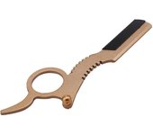 Gold Mustache Shaving Barber Razor Knife Stainless Steel Thumb Manual Beard Cutting Razor Trimmer Stainless Blade Shaver for Men