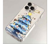 Blue Christmas Tree TPU Phone Case for iPhone 16 15 Pro Max 11 12 13 Mini 14 Pro XS XR 7 8Plus Shockproof Screen Protector Shell