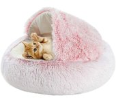 Cesta redonda para mascotas, cojín esponjoso para cama de gato, cesta para donas, nido ultrasuave, alfombrilla transpirable para cachorros, cama para gatos y mascotas, cesta portátil, perrera, casa cueva, lavable