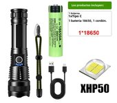 High Strong Power Led Flashlights Tactical Torch Light 5 Modes Long Range USB Charging Camping Fishing Emergency Zoom Lantern