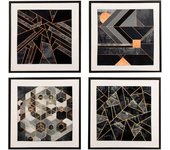 Adda Home - Set 4 Cuadros Impresion Abstracto 40x2,8x40 Cm - Decoración de Pared