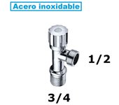 llave de paso de agua escuadra Macho 3/81/2 a Macho 3/4, llave de escuadra Acero Inoxidable,cm,fespu