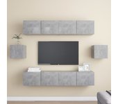 vidaXL Juego de muebles de salón 6 piezas gris hormigón