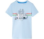 Camiseta Infantil Azul Claro 128