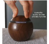 Humidificador Mini Difusor de Aceites Esenciales efecto Madera Purificador Ultrasónico con luces LED de colores