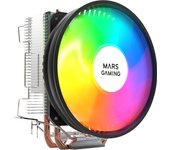 Mars Gaming MCPUARGB, Disipador CPU RGB Chroma, 2 Heatpipes 130W TDP, Silencioso PWM, Multisocket Universal, Disipador Gaming Negro