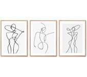 Set de 3 cuadros calidad premium con marco de madera - 30x40 cm o 50x70 cm - POSTER LAB