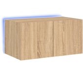 vidaXL Mueble de TV de pared con luces LED 60x35x31 cm, Mueble de Salon, Mueble TV, Mueble TV salon, Mesa de TV, Mueble tele