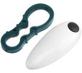 SOMY Abrelatas multifuncional Abridor de botellas de ocho caracteres para cocina Abrelatas eléctrico especial adecuado para personas mayores con artritis Tijeras