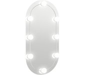 Espejo con LED Lices Vidrio ovalado 80x40 cm, Espejo de maquillaje